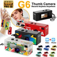 G6 Retro Mini Schlüsselanhänger Daumenkamera 1080P HD Rekorder Eingebauter Blitz Autofokus 130 ° Weitwinkelobjektiv LCD-Bildschirm Tragbare Kamera