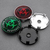 4PCS 56MM 60MM Zombie Outbreak Emblem Wheel Center Hub Cap Car Rims Dust-proof Cover Hubcaps Stickers Auto Styling Accessories
