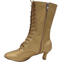 Women Gold Thick Heel Latin Dance Shoes 7cm Latin Dance Boots Closed Toe Ballroom Salsa Dance Sandals Shoes Ladies Dancin Party