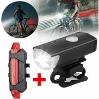 USB LED Rechargeable Bike Bicycle Light Set MTB Road Bike Front Back Headlight Lamp Flashlight Cycling Light Cycling Accessories