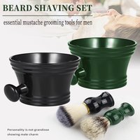 1/2Pcs Professional Beard Shaving Brush Bowl For Men's Beard Care Plastic Soap Foam Mug Bowl With Handle Facial Cleaning Tools