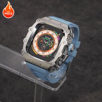 Luxury Modification Kit For Apple Watch Ultra 3 2 1 49mm Stainless Steel Case For iWatch 9 8 7 6 5 4 SE3/2/1 44/45MM Sport Band