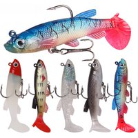 1pcs 5pcs 8.5cm 13g Soft Bait Rubber Fishing Lure Artificial Sinking Swimbait Curly T Tail Jig Head Bass Fishing Tackle