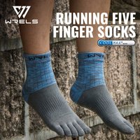WRELS 1/2/3pairs COOLMAX Five Finger Socks for Men Women Running Athletic Breathable Quick Dry Soft Compression Toe Sports Socks