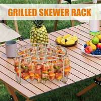 Stainless Steel Vertical Grill Rack String Grill Detachable Prevent food adhesion Vertical No flipping required 24 string Holder