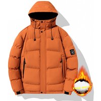 Manteau d’hiver en coton à capuche pour hommes, une marque tendance, ample et épais, chaud et confortable, manteau en coton rembourré de duvet, veste pour hommes.