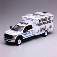 New 596 1:64 F-550 Super Duty New York Police Department Mobile Promotional Police Car Alloy Die-cast Model Collection Ornaments