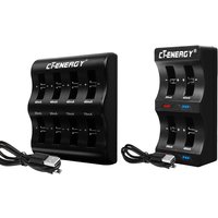 Travel Portable Charger for 1220 1240 1620 1632 2032 2025 2025 2016 2430 2440 2450 2477 Li-Ion Coin Cell 8 Slot Smart Charger