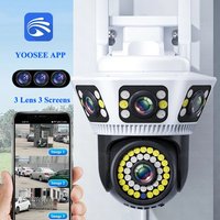 YOOSEE 6K 12MP 3 LENS 3 Screens Wifi PTZ Outdoor Waterproof Two Way Audio Auto Tracking Wireless 4MP Security Camera System