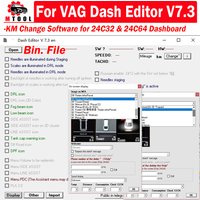 For VAG Dash Editor V7.3 for 24C32 & 24C64 Dashboard Mileage Cluster KM Change Software Fit for Bin. File for Skoda for Seat....
