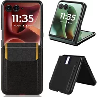 Luxury PU Leather Card Slots Stand Case For Motorola Razr 70 60 50 Ultra PC Hard Shockproof Cover For MOTO Razr 70 60 50 Bumper