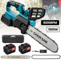 12 Zoll Akku-Bürstenlose Holzkettensäge, 21V 1500W Bürstenlose Elektrische Schneidesäge aus Reinem Kupfer für Garten-Baumschnitt & Holzbearbeitung