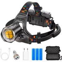 Mocna latarka czołowa LED XHP100 z zoomem, ładowana przez USB, o dużej mocy, wodoodporna, zasilana akumulatorem 18650, super jasna latarka czołowa.