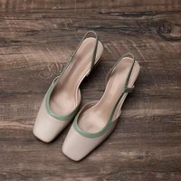 Fashion Square Toe Thick Heel Women Sandals Summer New European and American Back Empty High Heels Sandals Shoes for Women