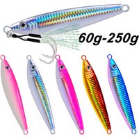 1pc Hard Metal S Shaped Fishing Lure 60g-250g Sinking Fishing Lure Luminous Fast Fall Jigging Lure Deep Sea Jig Fishing bait