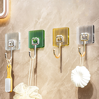 Exquisite Acrylic Hook Strong Non-Marking Adhesive Colorful Kitchen Bathroom Hook Non-Perforated Transparent Organizer