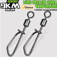 Fishing Swivels Snap 25~100Pcs Stainless Steel Snap Fishing Rolling Swivels Saltwater Fishing Coastlock Snap Connector Tackles