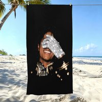 M-Michael Jackson Crystal Glove Portrait Beach Towel Microfiber Soft Quick Dry King of Pop Bath Towel for Fans Swimming Outdoor