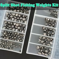 60/120pcs Split Shot Fishing Weights Sinkers, Lead Fishing Sinkers Weights 0.3g/0.5g/1g/1.5g/2g Removable Round Fishing Sinkers