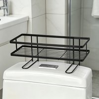 No-Drill Toilet Storage Rack - Multifunctional Bathroom Organizer for Over-Tank & Wall Space Saving
