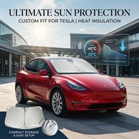 Custom Folding Windshield Sun Visor for Tesla Model 3 Y 2017-2026 Heat & UV Protection Sunshade Accessories