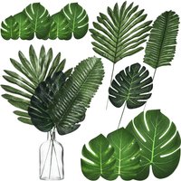 30Pcs Realistic Artificial Monstera Leaves Faux Palm Leaves for Decor Beach Party Hawaiian Luau DIY Flower