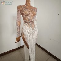 Latin Dance Dress for Women Rumba Chacha Tango Perfomance Competiton Fringe Skirt Adult Nightclub Bar Dance Team AK Performance