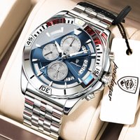 POEDAGAR Trendy Quartz Men Clock Waterproof Luminous Chronograph Date Casual Men's Watch Stainless Steel Sports Watches For Man