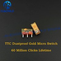 2Pcs~10Pcs TTC Dustproof Gold Switch 60 Million Clicks Lifetime microswitch 3-pin gold alloy contact mouse button micro switches
