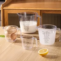 150/300/600/1000ml Transparent Measuring Cup with Scale and Handle Plastic Tipped Pot Cup Kitchen Mixing Cup Measuring Utensil