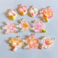 10Pcs Clear Flower Resin Charms for Earrings, Necklaces and Keychain Making