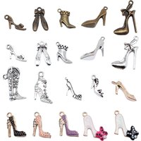 10pcs Women Shoes Charms High Heels Sandals Boots Embroidered Shoes Charms For DIY Bracelet Making Keychain Making