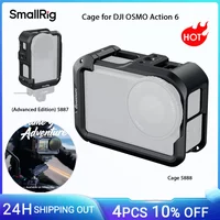 SmallRig OSMO Action 6 Cage for DJI OSMO Action 6 Advanced Edition with Silicone Lens Cover Wrist Strap w Cold Shoe Mount 5887