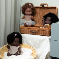 35cm American Reborn Doll Black Skin Soft Vinyl Dolls For 13.78inch Lifelike Newborn Doll Gift Doll Toy 14inch Dolls For Adults