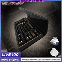 BATKNIGHT Live100 Tri-Mode Mechanical Keyboard Customized Aluminum Alloy Intelligent Flip-Top Hand Rest Gaming Office Laptop PC