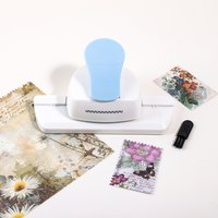 Blue stamp edge embossing tool, portable school supplies paper punching tool, DIY card decoration for friends' gifts