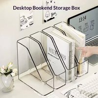 Transparent desktop file organizer, bookshelf, book stand, table shelf, office acrylic A4 paper sorting box