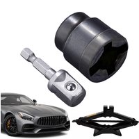 Car Jack Adapter Socket Converter for Scissor Car Jack Heavy-Duty Tool Change Converter Rust-Resistant Accessories Attachment