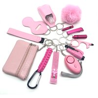 14pcs Multi functional safety keychain set self-defense safety accessories stylish design keychain Outdoor adventure accessories