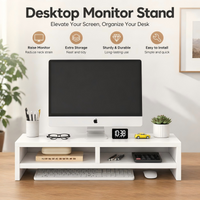 New laptop computer elevated stand for desktop monitor base - office desk storage rack - storage and elevation stand