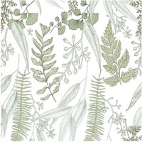 Light Green Leaf Peel and Stick Wallpaper Botanical Removable Contact Paper Ferns Self-Adhesive Wallpaper for Cabinets Drawers