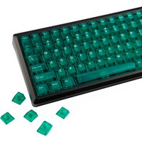 YMDK 132 Keys PC Cherry Profile Red Purple Green Transparent Shine Through Frosted Keycaps for MX Mechanical Keyboards Wooting
