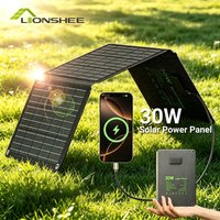 LIONS HEE 30W Foldable solar panel 12V Solar charger IP67 Waterproof USB‑C/USB‑A/DC for Power Stations Outdoor Camping