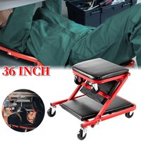 2-in-1 Klappbarer Mechaniker-Rollhocker & Werkstattliege (90,5 cm Gesamtlänge) aus robustem Stahlrohr – 360 ° Schwenkbare Rollstühle, dick gepolsterter Sitz, 150 kg Tragkraft, vielseitig einsetzbar