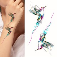 1 Sheet Colorful Swallow Bird Tattoo Sticker Arm Waterproof and Durable Party Temporary Tattoo
