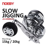 Noeby Slow Jigging Fishing Reel Aluminum Alloy Trolling Star Drag Sea Fishing Reels Tackle Max Drag 10-15kg Boat Fishing Reels