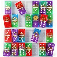 2pc- Resin silicone mold, resin-cast domino mold, epoxy resin mold, suitable for DIY dominoes, domino games, resin jewelry