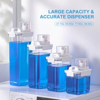 Laundry Detergent Dispenser, Clear Laundry Soap Dispenser, Airtight Food Storage Container with Measuring Cup, Home Supplies