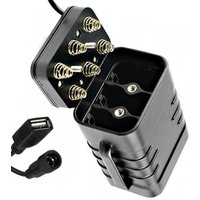 Najlepszy pojemnik na baterie 12V 6X18650 z oświetleniem LED, uchwyt na baterie z kablem, podwójny interfejs USB/DC, wodoodporny