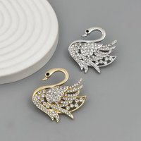 Fashionable swan zircon brooch, anti-exposure pin for women, metal button to fix clothes, wedding party gift